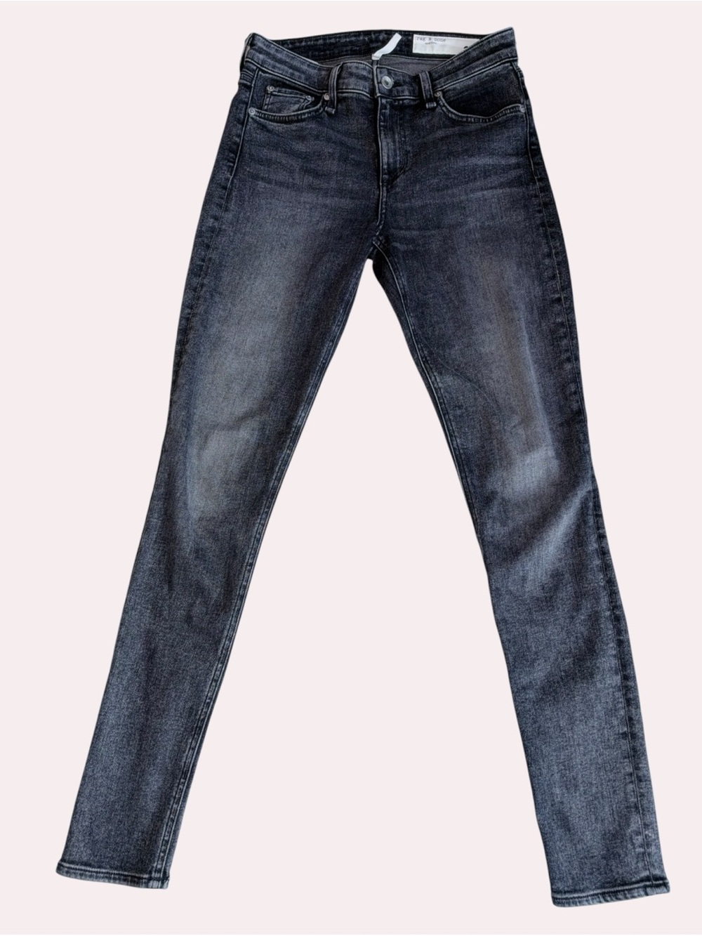 rag & bone Cate Jeans Women 27 Mid Rise Skinny Gray Stretch Denim Made in USA